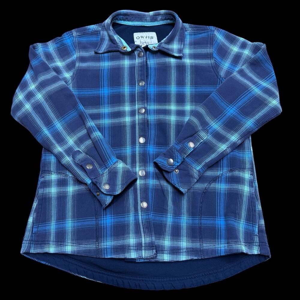Orvis Women's Fleece-Lined Plaid Snap-Front Shirt Jacket Size M